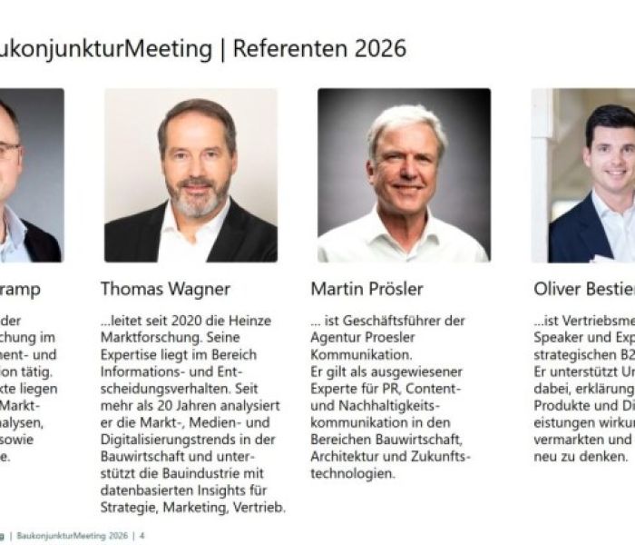 BaukonjunkturMeeting 2026: Hersteller erwarten 2027 wieder Wachstum (Foto: Heinze GmbH)
